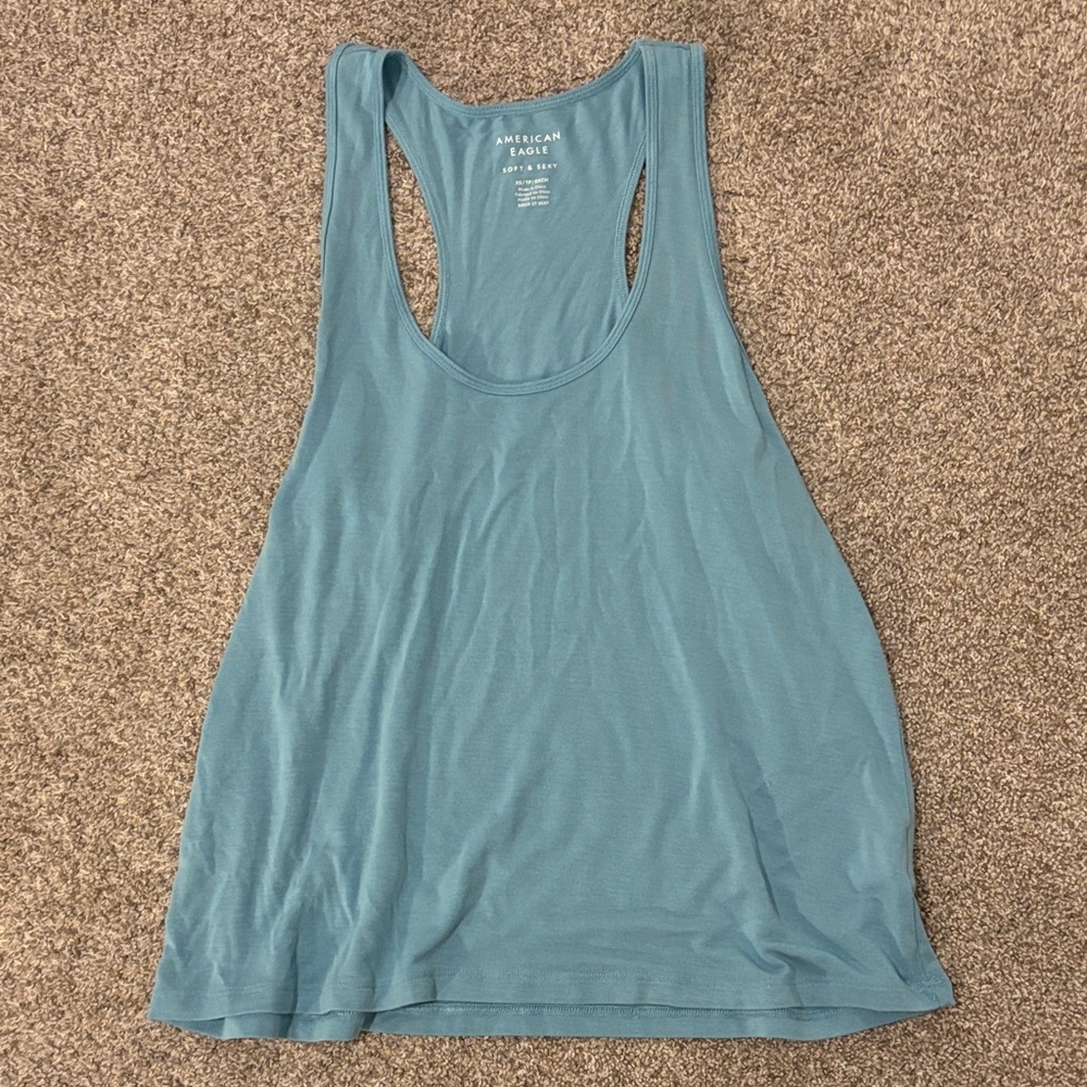 American Eagle Outfitters Teal Tank Top